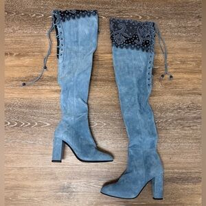 Angela Mitchell Harael Blue Over-the-Knee Women's Boots